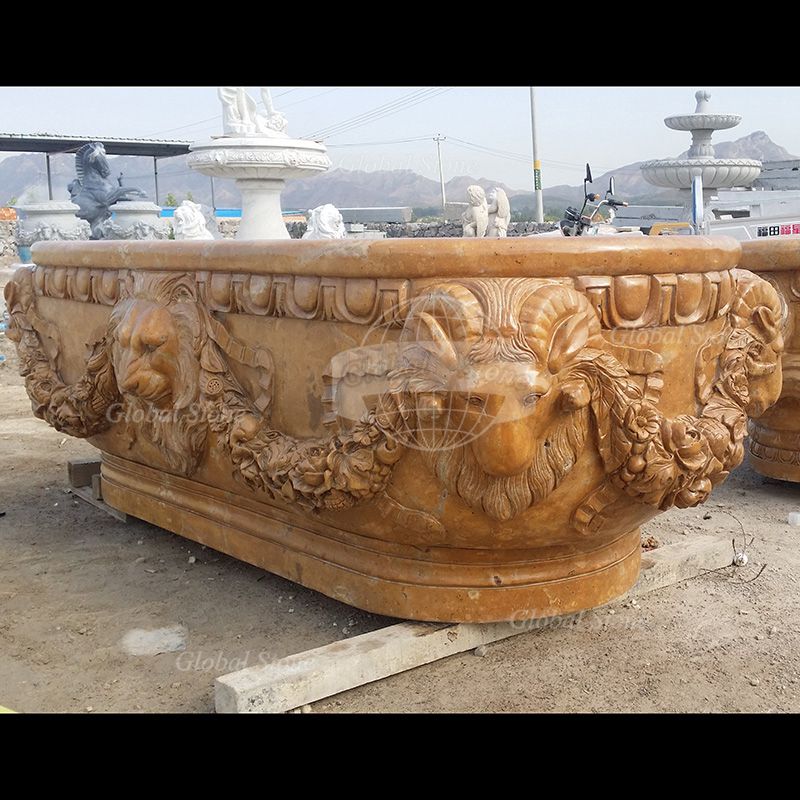 High-Quality Beige Marble Bathtub for Home