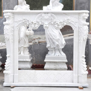 Hand Carved Fireplace Marble Surround for Home