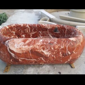 Hot Sell Natural Red Marble Bathtub