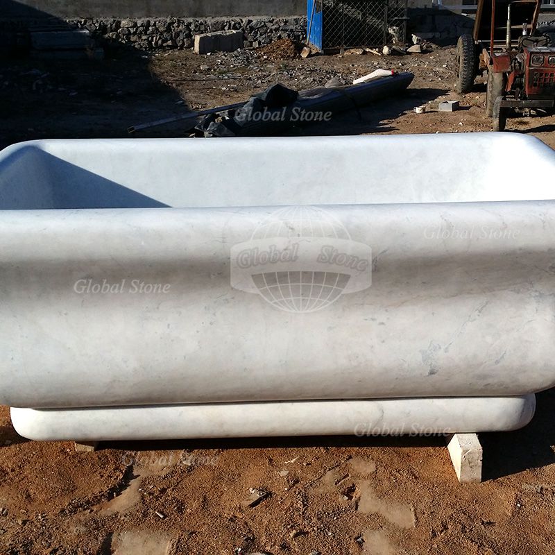 Modern White Marble Bathtub For Sale MBT-104 - Image 2