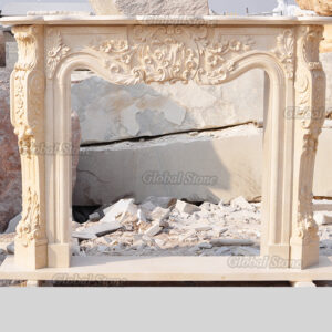 Marble Fireplace Mantel | Wholesale Custom Size Stone Fireplace Mantel Surround MFP-164