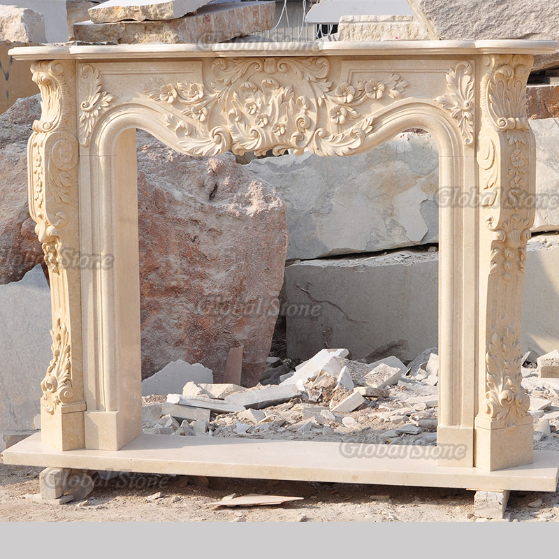 Marble Fireplace Mantel | Wholesale Custom Size Stone Fireplace Mantel Surround MFP-164 - Image 3