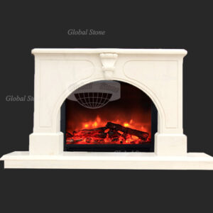 Marble Fireplace Surround - Natural White Carved Marble Fire Mantel For Villa Interior