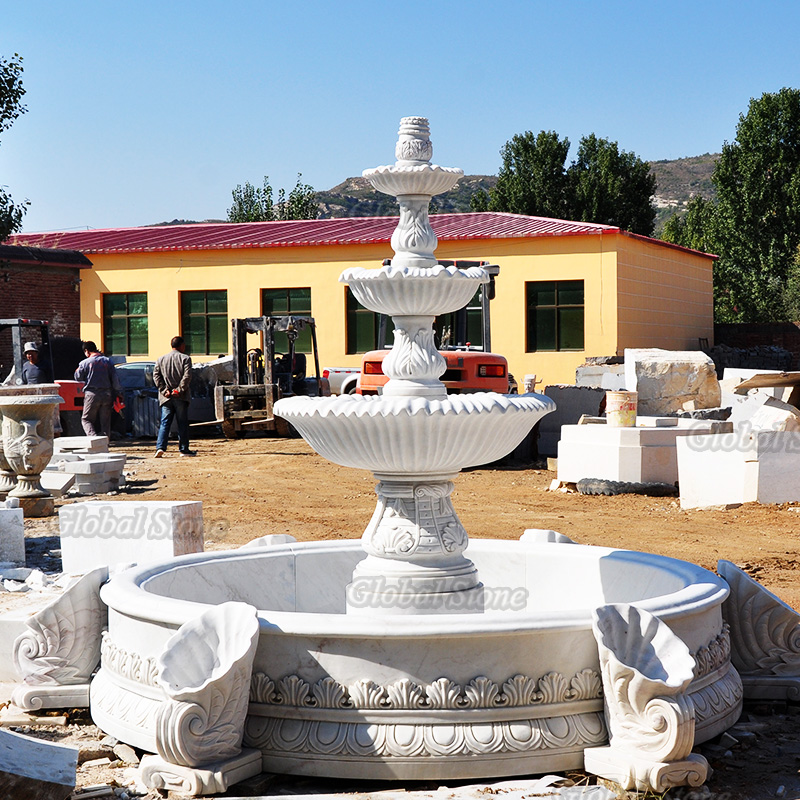 Hand Carved Marble Water Fountian For Sale MF-201 - Image 2