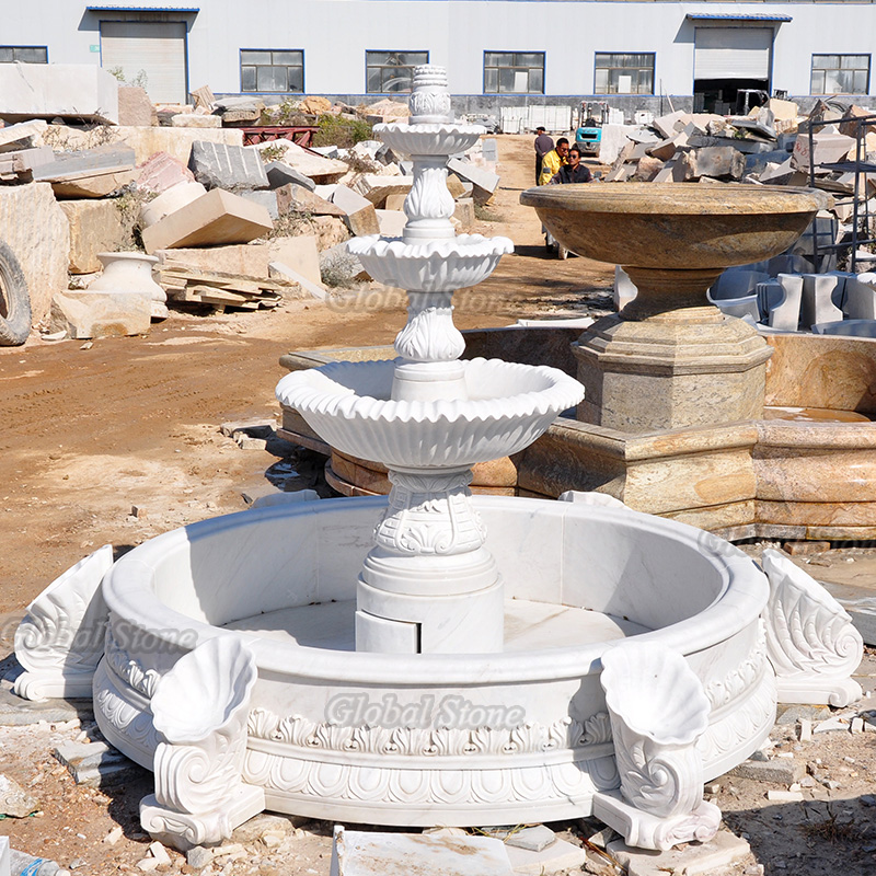 Hand Carved Marble Water Fountian For Sale MF-201 - Image 3