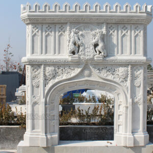 White Marble Fireplace Mantel | Classic Overmantel In Statuary White Marble MFP-265