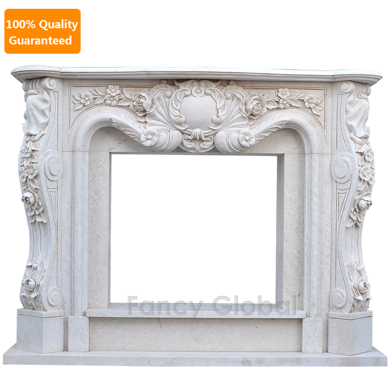 White Marble Fireplace - Custom Natural Stone From Factory