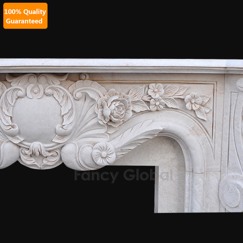 White Marble Fireplace - Custom Natural Stone From Factory - Image 5