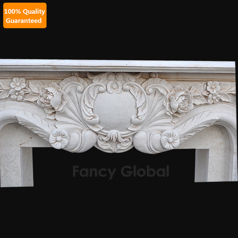 White Marble Fireplace - Custom Natural Stone From Factory - Image 3