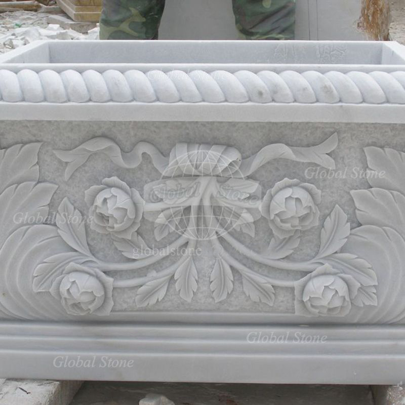 Classic European-style White Marble Planter Pot MGP-625