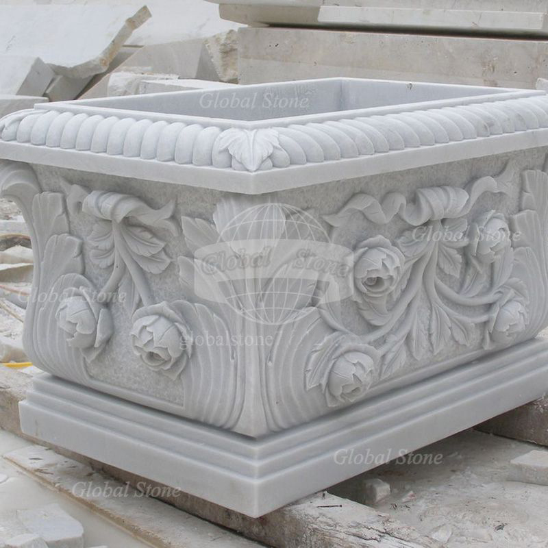 Classic European-style White Marble Planter Pot MGP-625 - Image 2