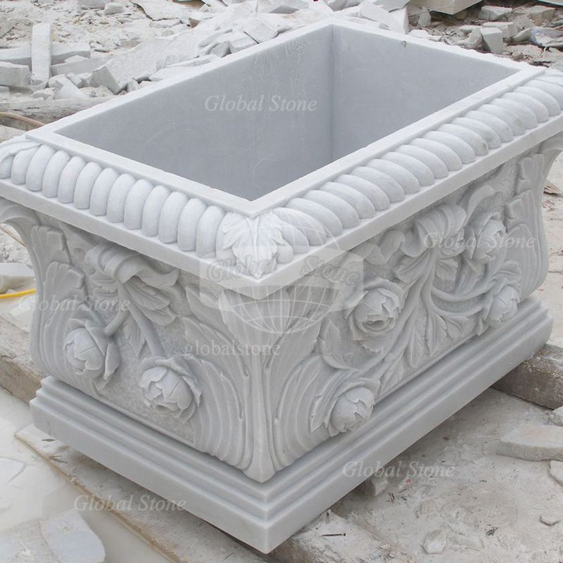 Classic European-style White Marble Planter Pot MGP-625 - Image 3