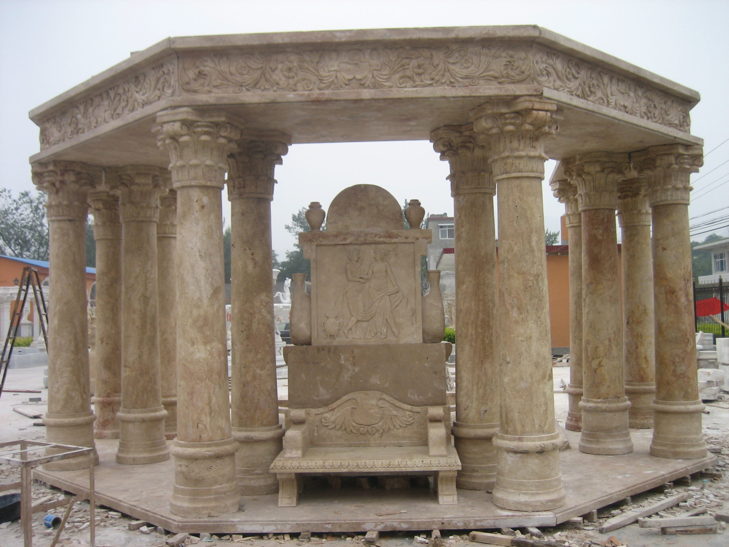 Antique Marble Roman Column Gazebo For Sale - Image 4
