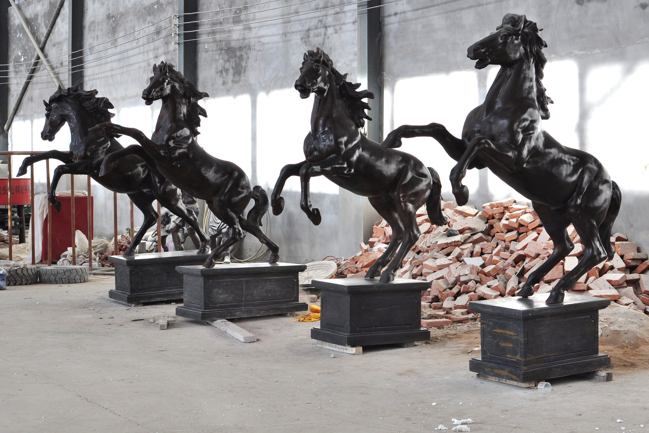 City Square Bronze Group Four Horses Statue - Image 3