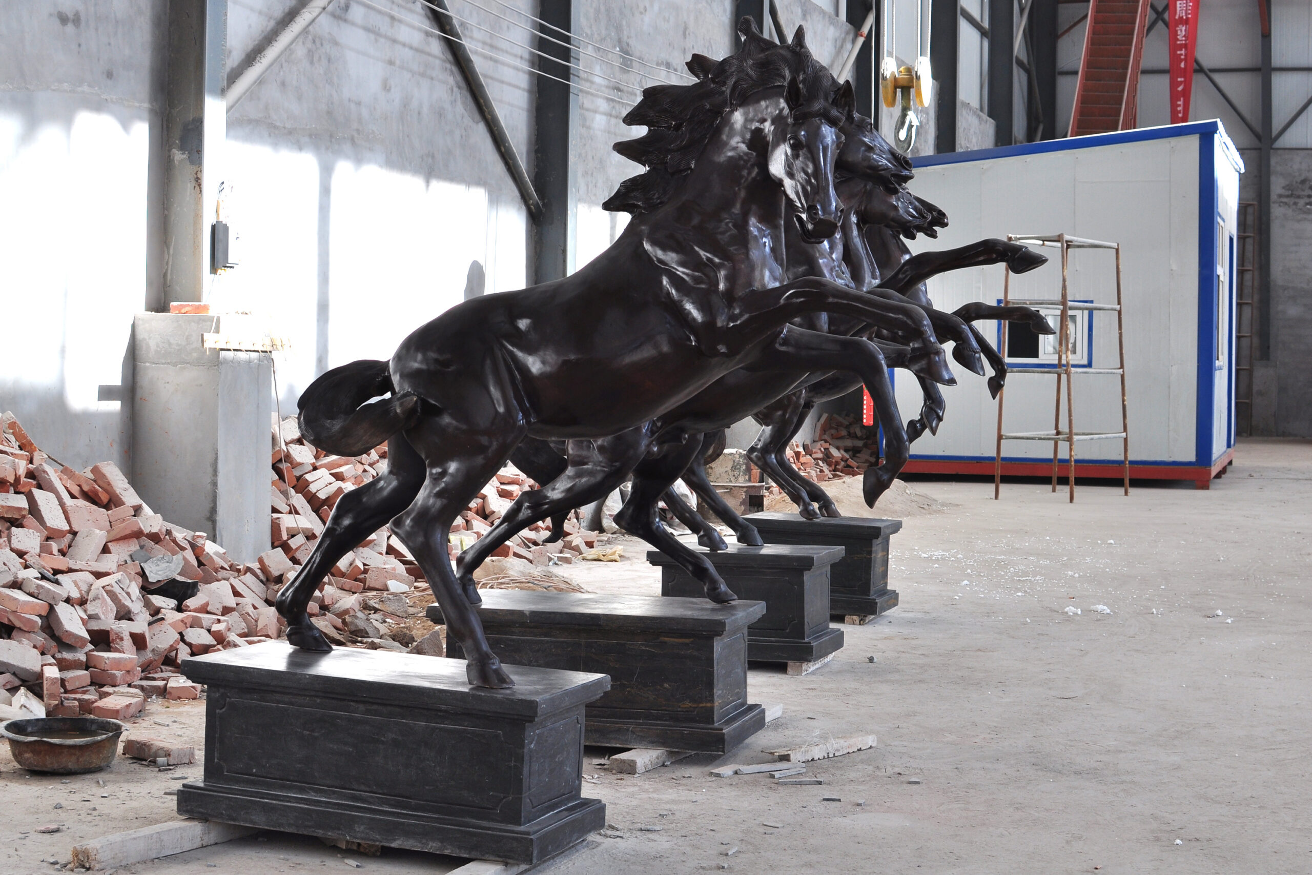City Square Bronze Group Four Horses Statue - Image 4