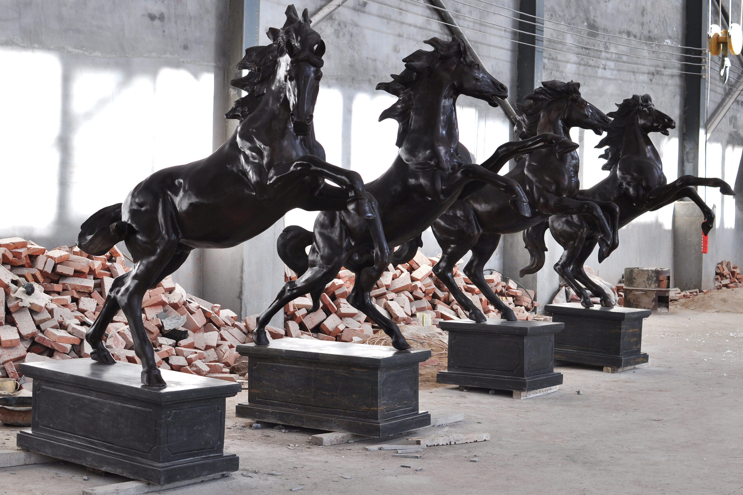 City Square Bronze Group Four Horses Statue