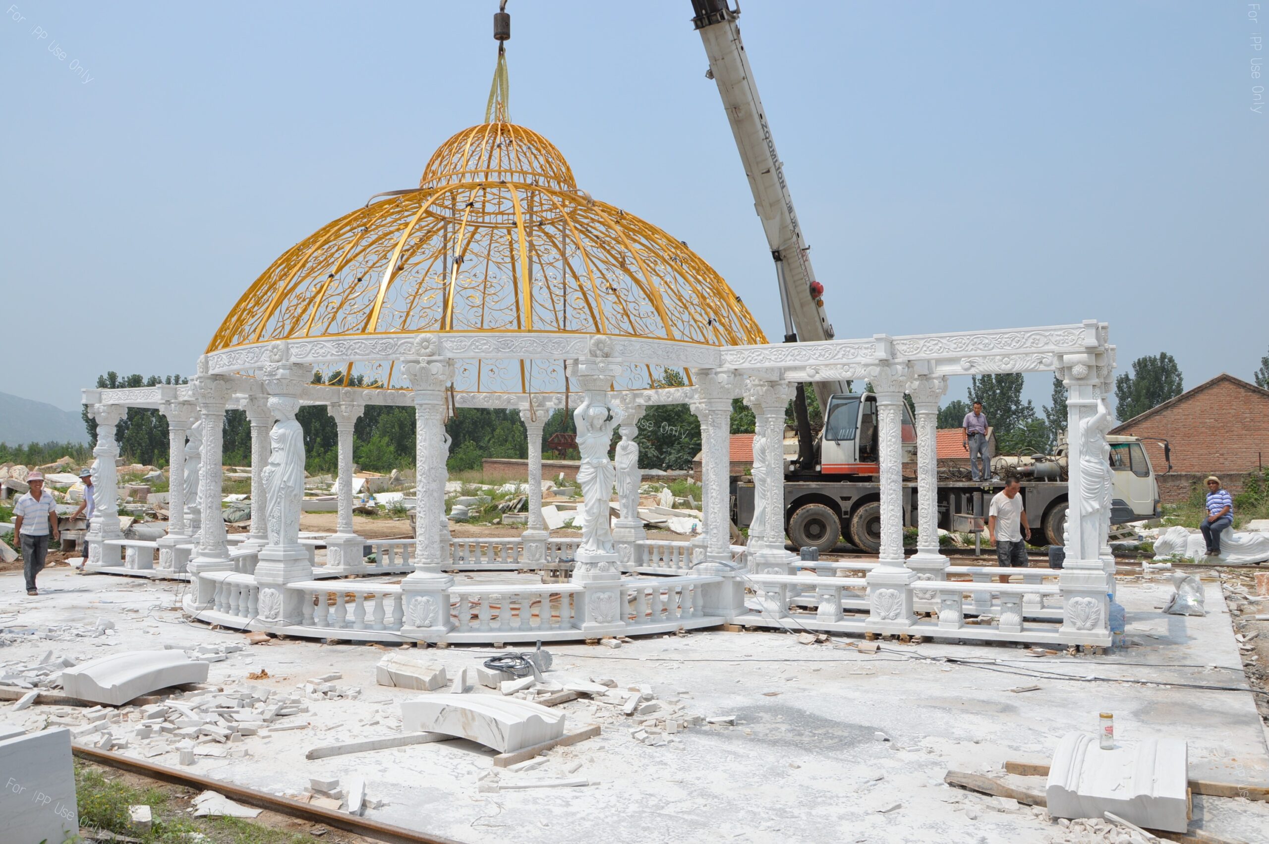 Classic Roman Outdoor Marble Gazebo - Image 3