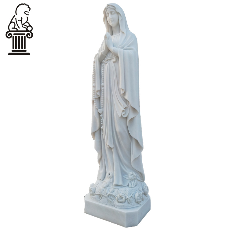 Hand carved marble praying virgin mary statue MCS-106 - Image 4