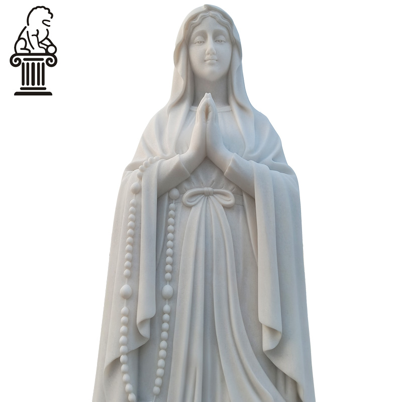 Hand carved marble praying virgin mary statue MCS-106 - Image 3