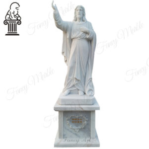 Church decoration pure white marble jesus christ statue MCS-107