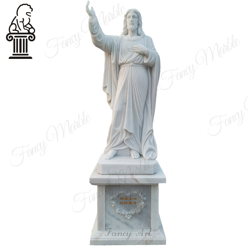 Church decoration pure white marble jesus christ statue MCS-107