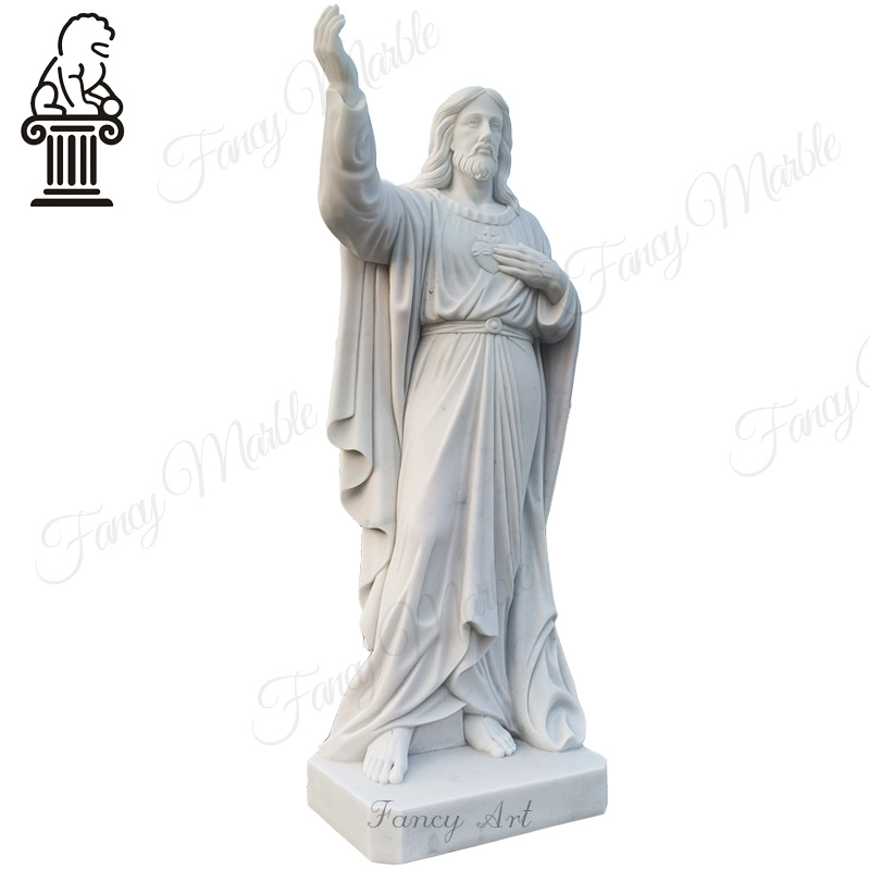 Church decoration pure white marble jesus christ statue MCS-107 - Image 2