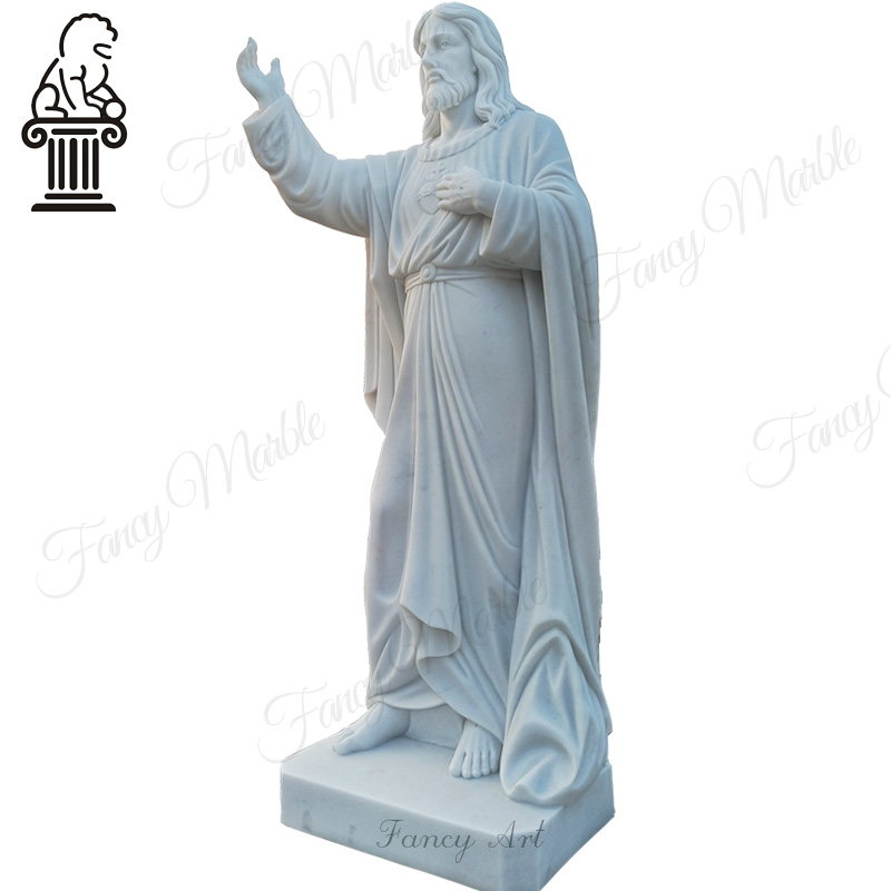 Church decoration pure white marble jesus christ statue MCS-107 - Image 3