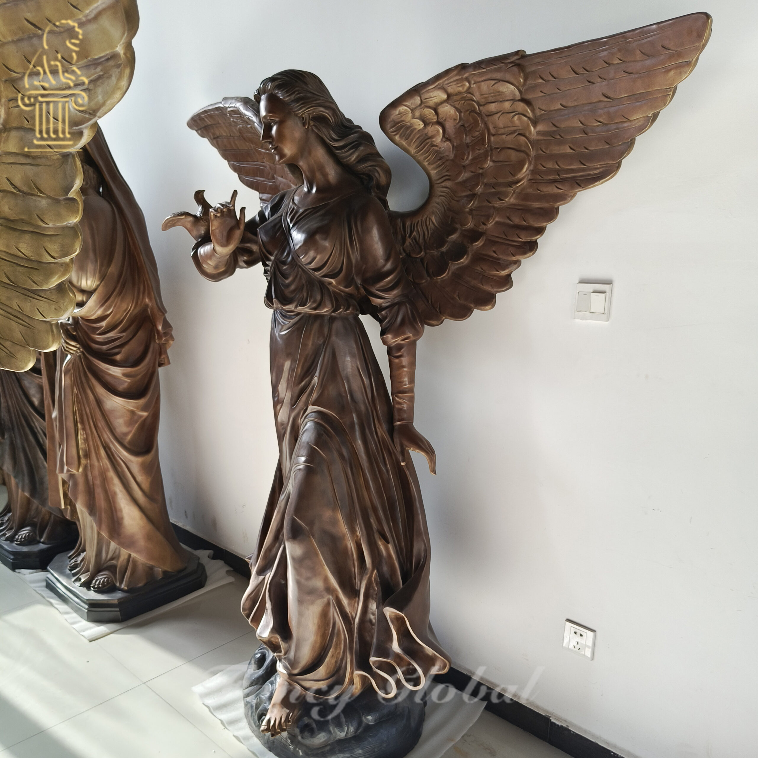 Bronze Angel Statue With Golden Wings | Life‑Size Religious Sculpture MBS-107 - Image 3