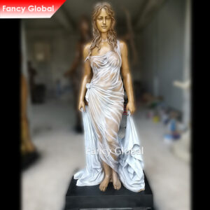Life‑size lost‑wax casting bronze female statue MBS-202