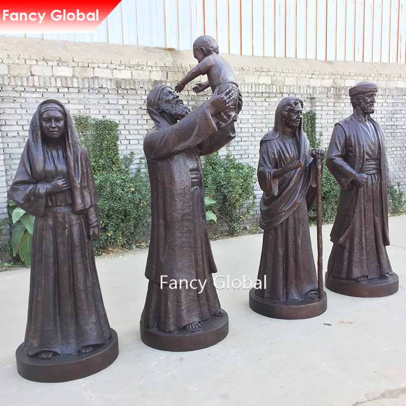 Life‑Size Bronze Biblical Group Statues | Religious Figure Sculpture Set MBS-107 - Image 2