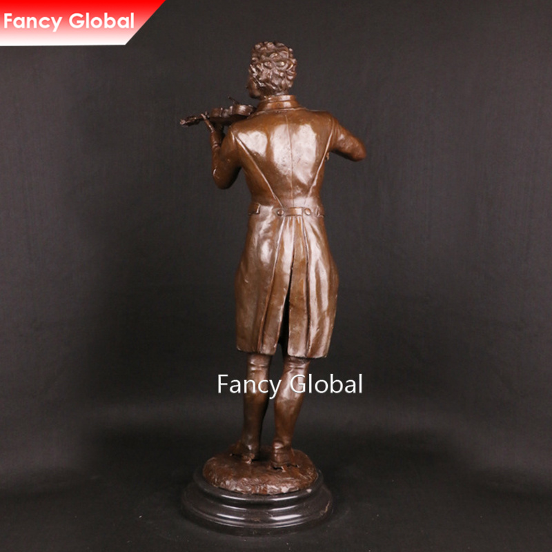 Bronze Violin Player Musician Statue For hotel & cultural landscape decor - Image 4