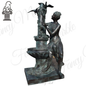 Bronze Lady Statue With Birds Water Fountain | Outdoor Garden Statue MBS-104
