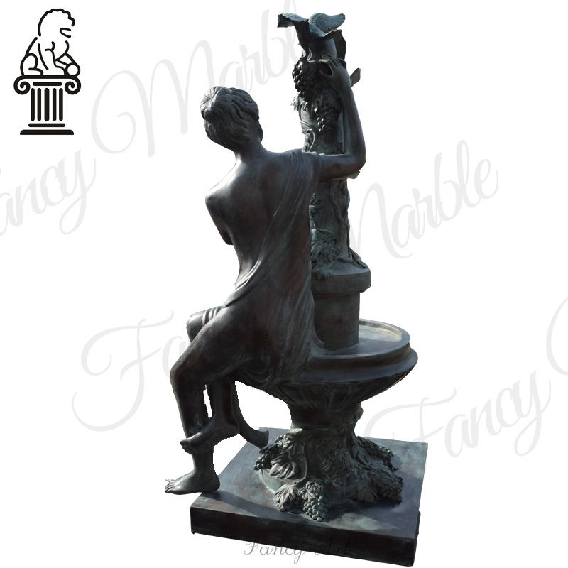 Bronze Lady Statue With Birds Water Fountain | Outdoor Garden Statue MBS-104 - Image 4