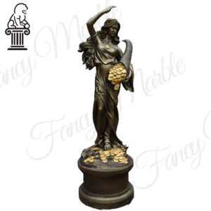 Bronze Goddess of Fortune Statue | Wealth Lady Luck Sculpture MBS-105