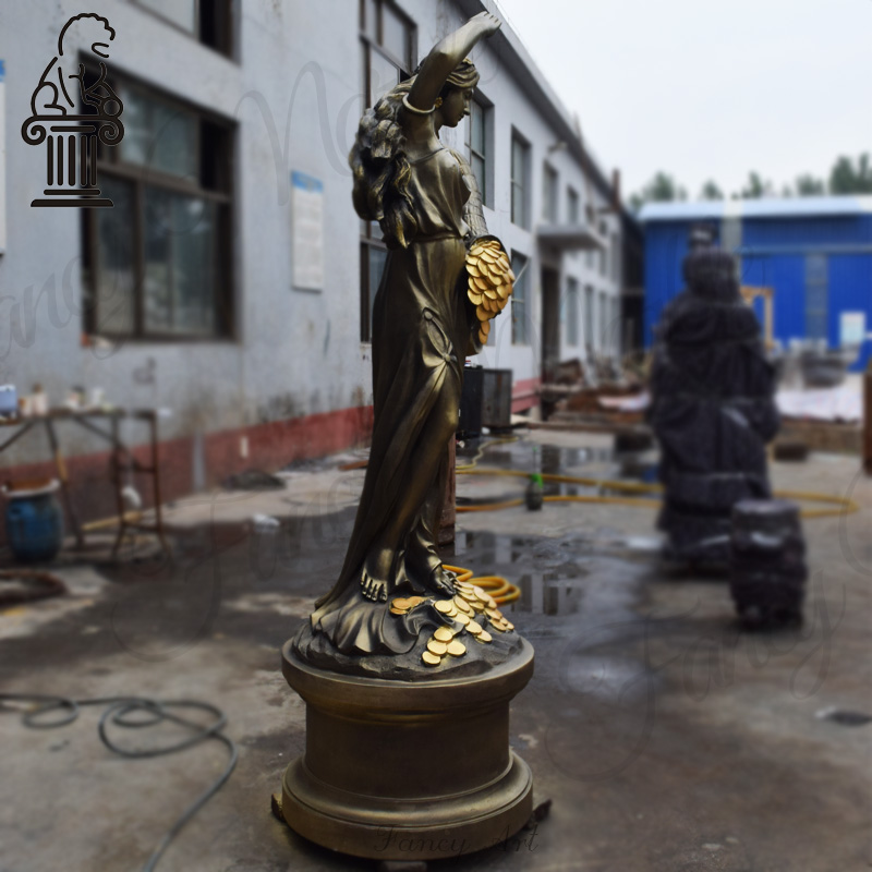 Bronze Goddess of Fortune Statue | Wealth Lady Luck Sculpture MBS-105 - Image 3