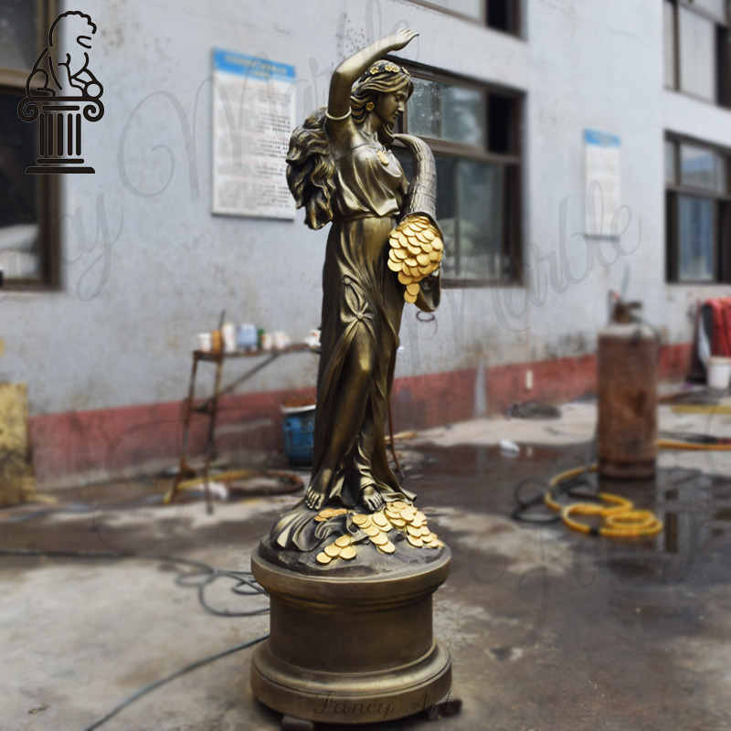 Bronze Goddess of Fortune Statue | Wealth Lady Luck Sculpture MBS-105 - Image 2