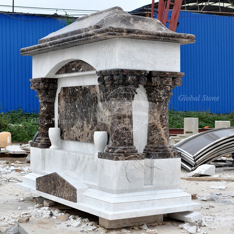 Two‑Tone Marble Architectural Private Monument | Private Headstone - Image 3