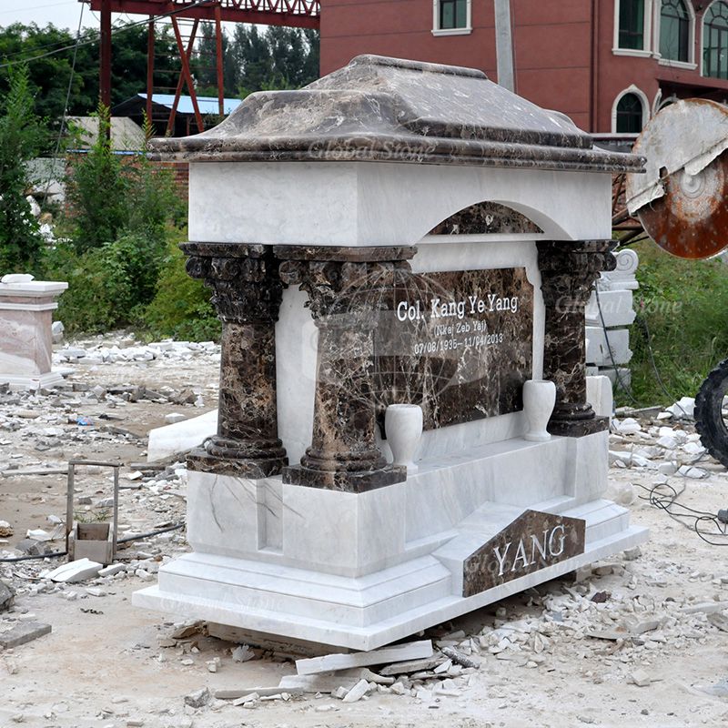 Two‑Tone Marble Architectural Private Monument | Private Headstone - Image 2
