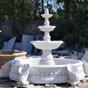 Home Decor Beautiful White Marble Garden Water Fountain For Sale MF-243