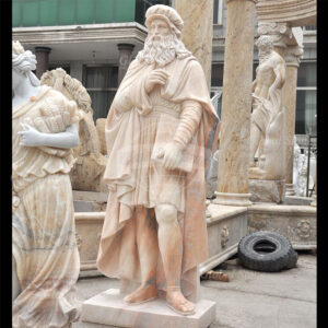 Leonardo da Vinci Renaissance Scholar Statue historical figure marble statue MS-565