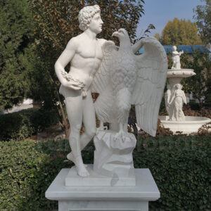 Garden Outdoor Hand Carved Western Style Life Size Ganymede and the Eagle